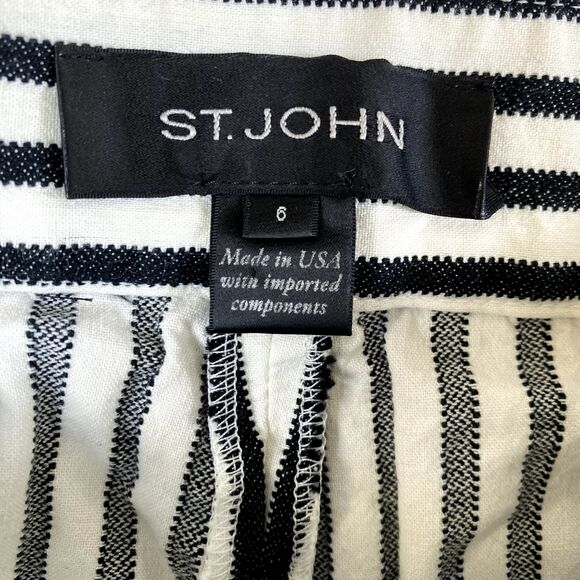 St. John Dress Pants Women Sz 6 Cotton 'Emma' Textured‎ Striped Office Work - Picture 5 of 16